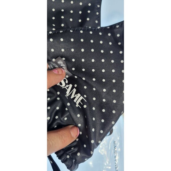 SAME Los Angeles Swim Bikini SeT Beaded Triangle Top and Bottom Polka Dot 90 XL - Picture 7 of 10